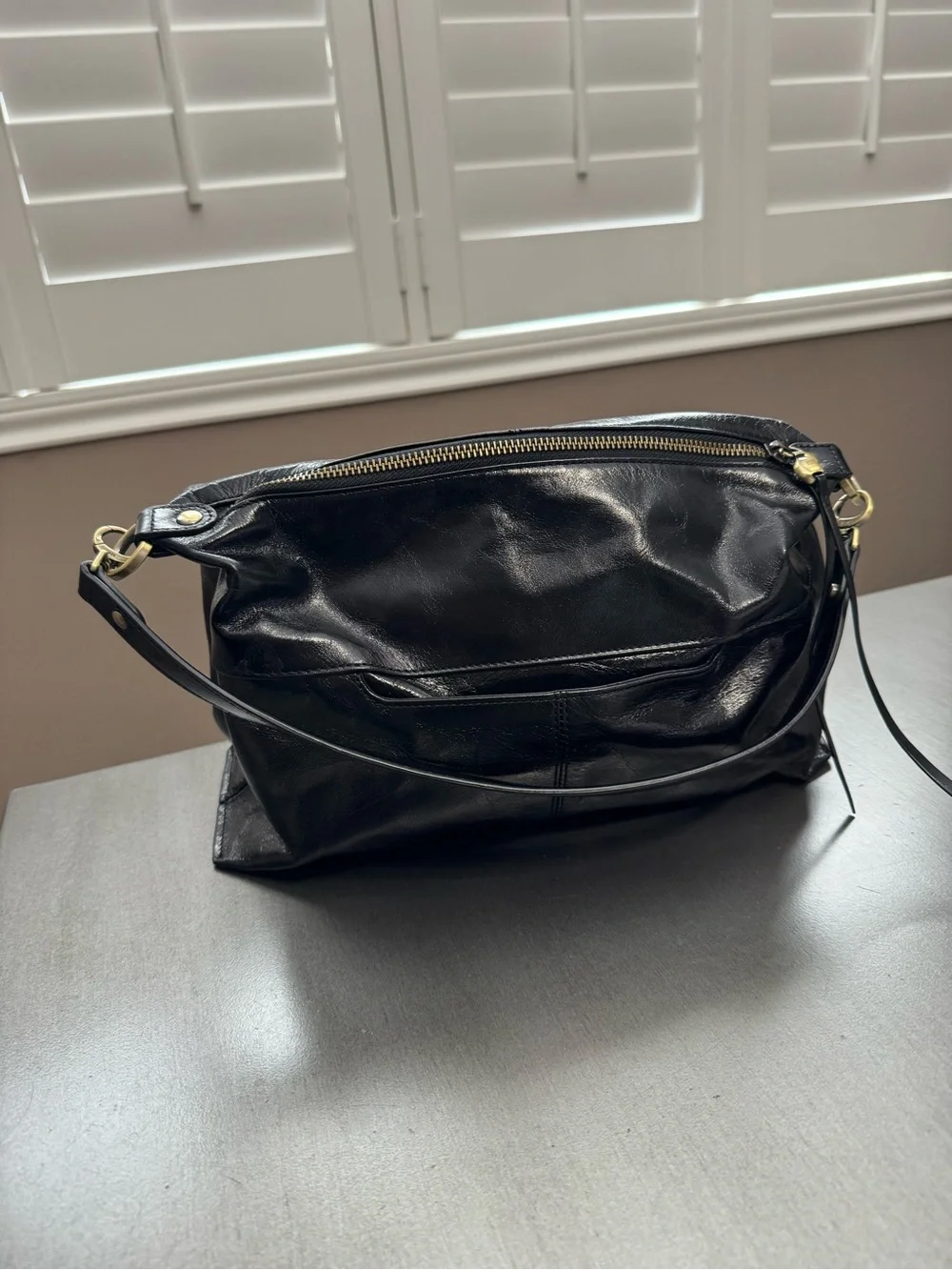 Classic Black Hobo Avon Leather Shoulder Bag